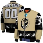 customized purdue boilermakers circle skull gold black bomber jacket best selling