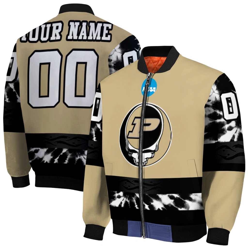 customized purdue boilermakers circle skull gold black bomber jacket best selling customized purdue boilermakers circle skull gold black bomber jacket best selling
