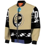 customized purdue boilermakers circle skull gold black bomber jacket best selling