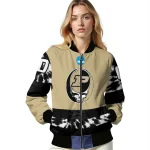 customized purdue boilermakers circle skull gold black bomber jacket best selling