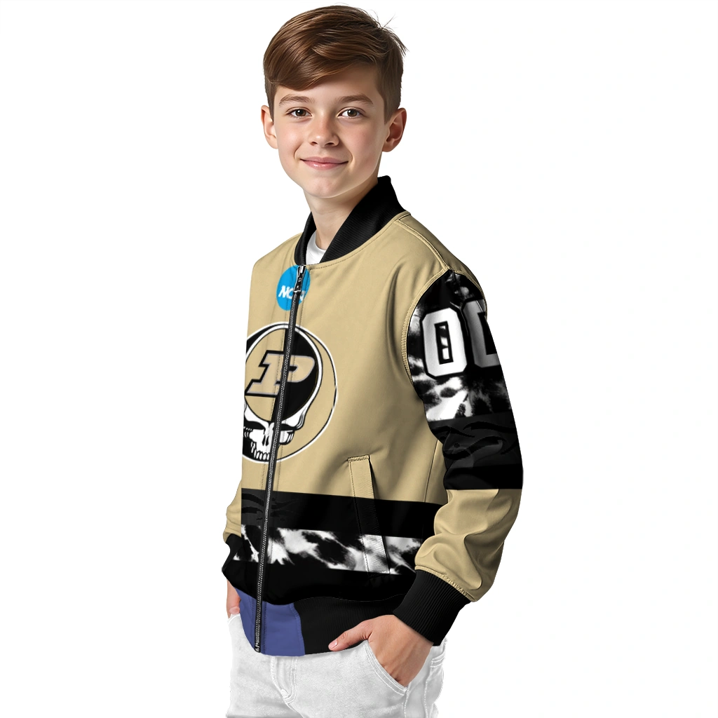 customized purdue boilermakers circle skull gold black bomber jacket trendy customized purdue boilermakers circle skull gold black bomber jacket trendy