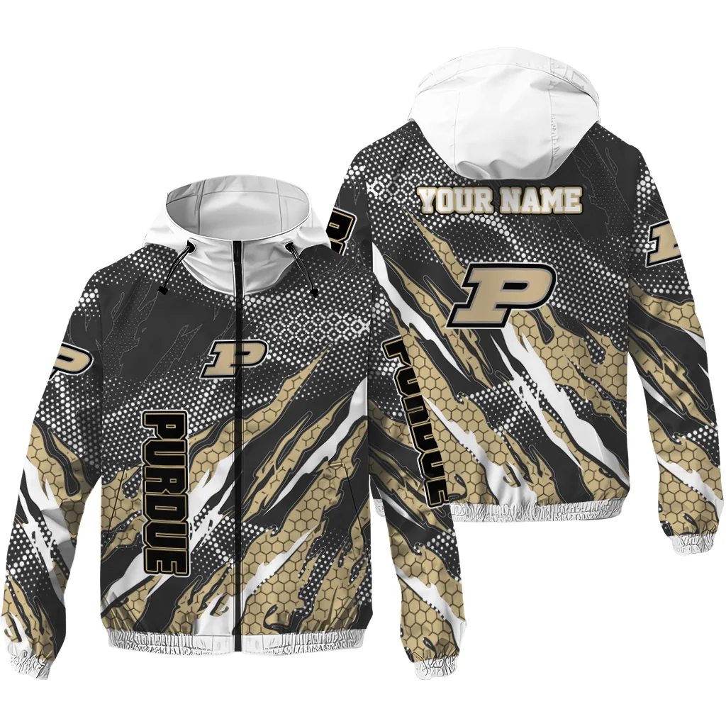 customized purdue boilermakers claw mesh gold gray windbreaker jacket high quality customized purdue boilermakers claw mesh gold gray windbreaker jacket high quality