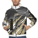 customized purdue boilermakers claw mesh gold gray windbreaker jacket best selling