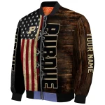 customized purdue boilermakers flag wood brown bomber jacket best selling