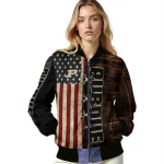 customized purdue boilermakers flag wood brown bomber jacket best selling