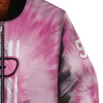 customized purdue boilermakers pink tie dye pink bomber jacket best selling