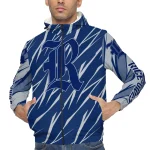 customized rice owls abstract streaks navy blue windbreaker jacket best selling