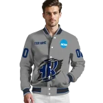 customized rice owls feral slash grey varsity jacket best selling