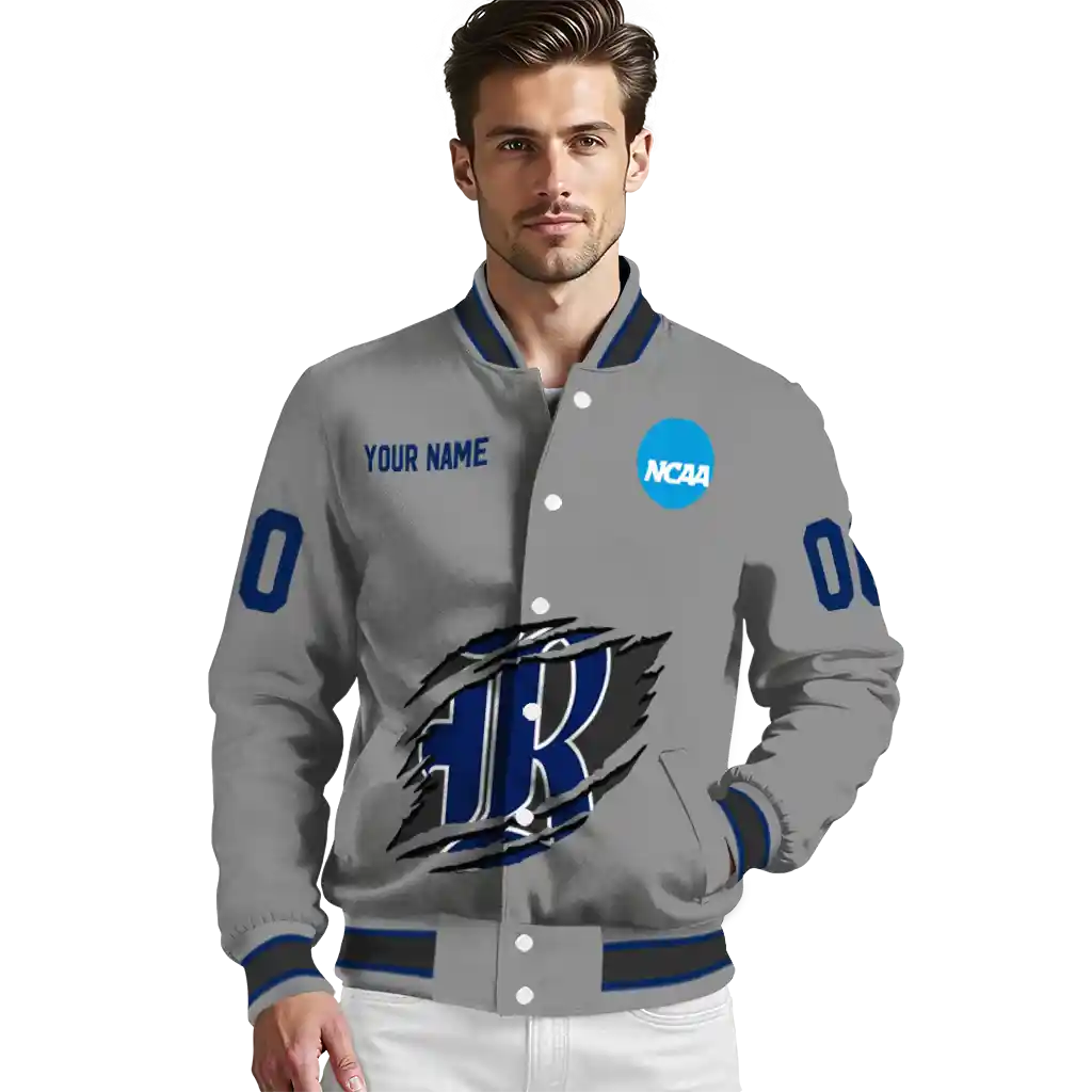 customized rice owls feral slash grey varsity jacket high quality customized rice owls feral slash grey varsity jacket high quality
