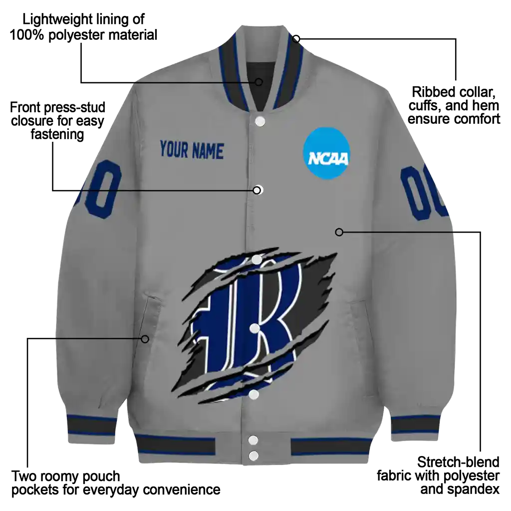 customized rice owls feral slash grey varsity jacket new arrival customized rice owls feral slash grey varsity jacket new arrival