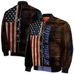 customized rice owls flag wood brown bomber jacket best selling