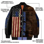 customized rice owls flag wood brown bomber jacket best selling