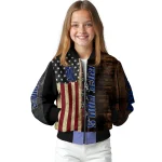 customized rice owls flag wood brown bomber jacket best selling