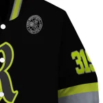 customized rice owls heartbeat accent black green varsity jacket best selling