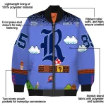 customized rice owls mario blocks blue black bomber jacket best selling