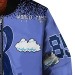 customized rice owls mario blocks blue black bomber jacket best selling