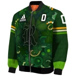 customized rice owls shamrock vortex green bomber jacket best selling