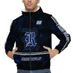 customized rice owls shards cluster navy blue windbreaker jacket best selling