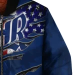 customized rice owls usa flag claws navy blue bomber jacket best selling