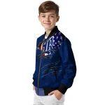 customized rice owls usa flag claws navy blue bomber jacket best selling