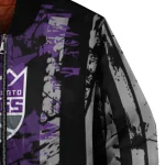 customized sacramento kings star stripes purple black bomber jacket best selling