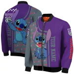 customized sacramento kings stitch laughing purple bomber jacket best selling