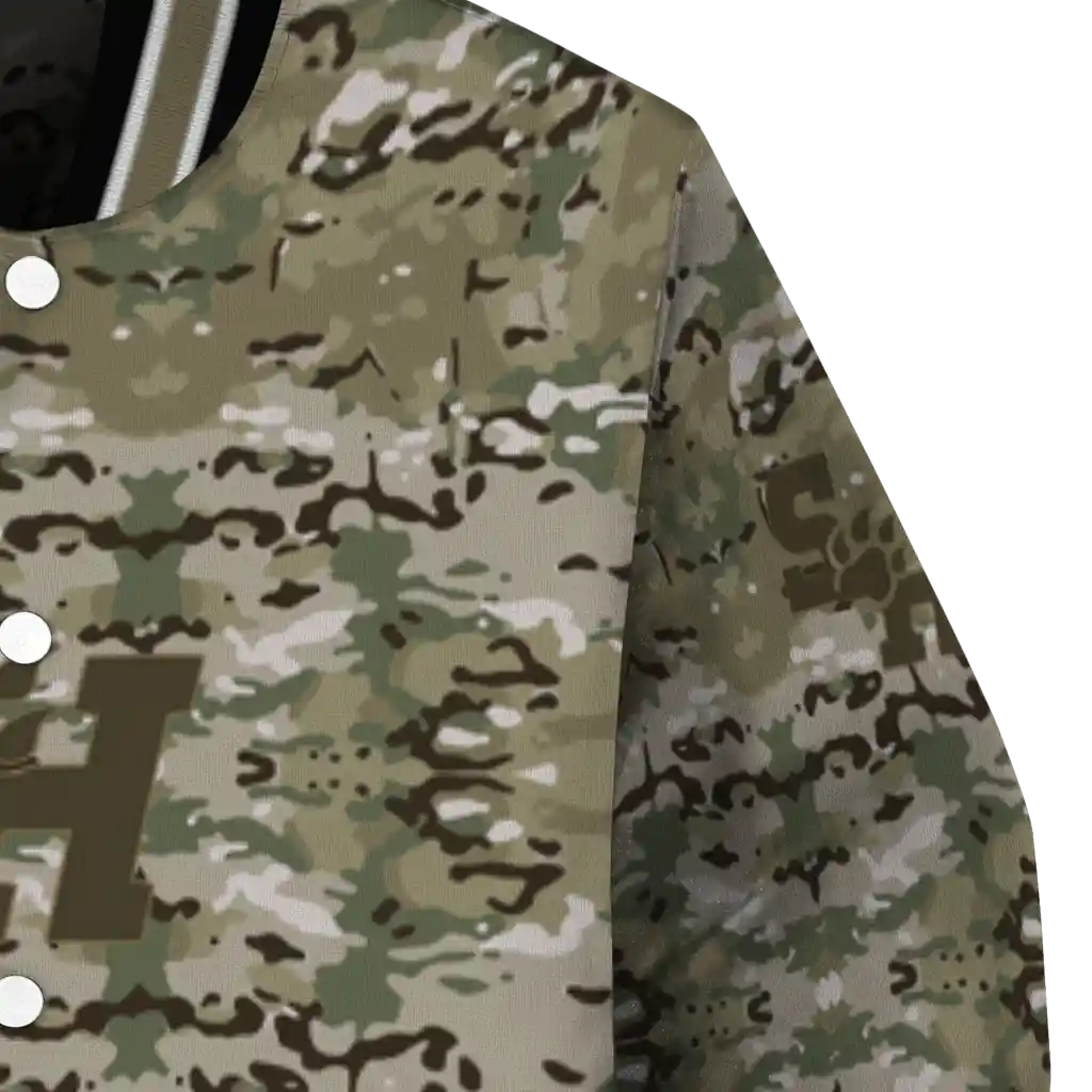 customized sam houston bearkats camouflage abstract camouflage varsity jacket premium grade customized sam houston bearkats camouflage abstract camouflage varsity jacket premium grade