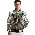 customized sam houston bearkats deer skull camouflage white varsity jacket best selling