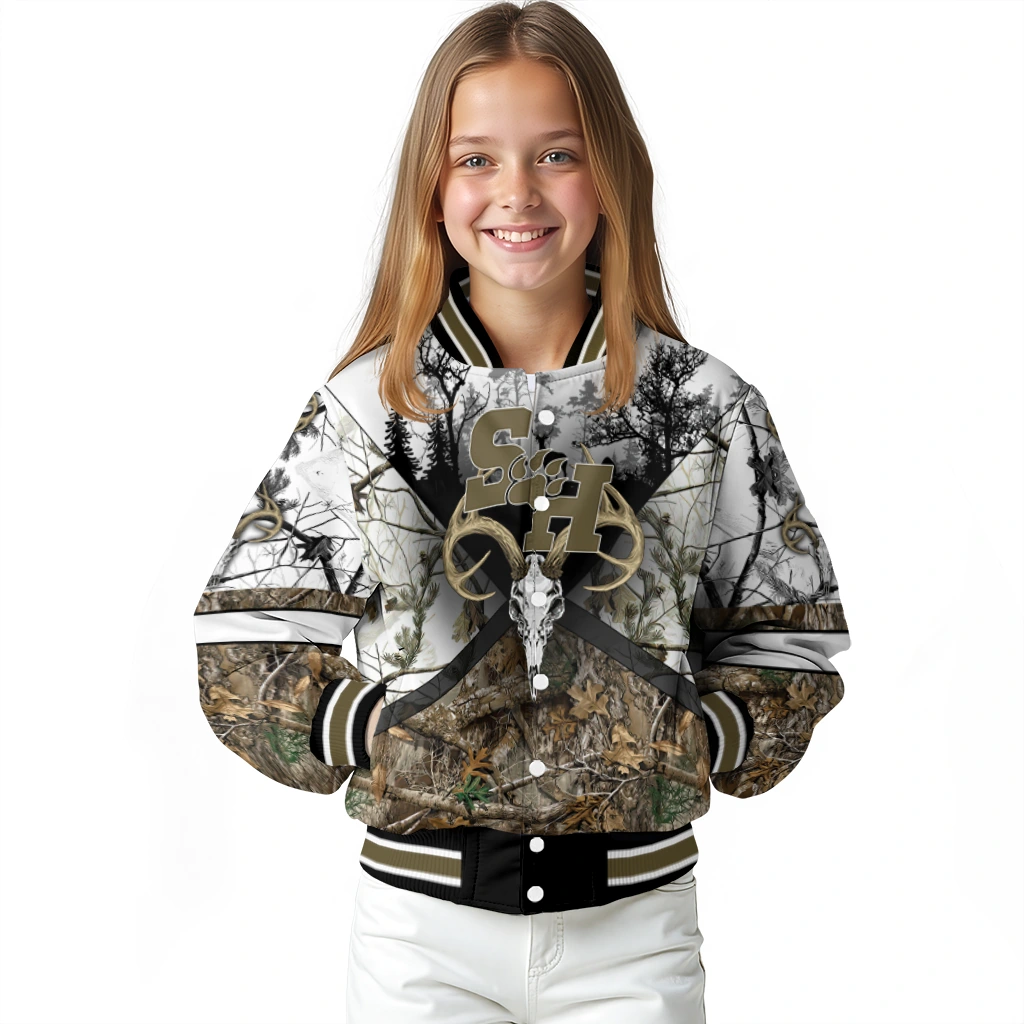 customized sam houston bearkats deer skull camouflage white varsity jacket top rated customized sam houston bearkats deer skull camouflage white varsity jacket top rated