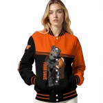 customized sam houston bearkats groot football orange black varsity jacket best selling