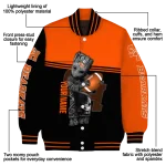 customized sam houston bearkats groot football orange black varsity jacket best selling