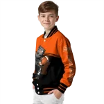 customized sam houston bearkats groot football orange black varsity jacket best selling