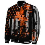 customized sam houston bearkats star stripes orange black varsity jacket best selling