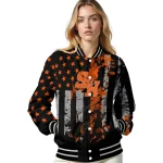 customized sam houston bearkats star stripes orange black varsity jacket best selling