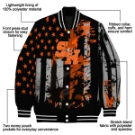 customized sam houston bearkats star stripes orange black varsity jacket best selling