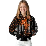customized sam houston bearkats star stripes orange black varsity jacket best selling