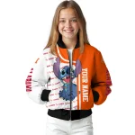customized sam houston bearkats stitch laughing orange bomber jacket best selling