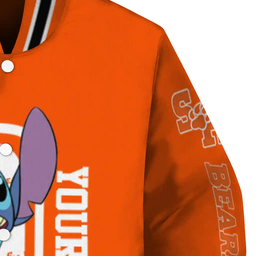 customized sam houston bearkats stitch laughing orange varsity jacket premium grade customized sam houston bearkats stitch laughing orange varsity jacket premium grade