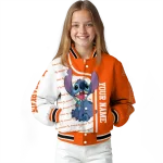 customized sam houston bearkats stitch laughing orange varsity jacket best selling