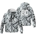 customized san antonio spurs brushstroke pattern silver windbreaker jacket best selling
