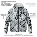 customized san antonio spurs brushstroke pattern silver windbreaker jacket best selling