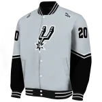 customized san antonio spurs chevron style silver varsity jacket best selling