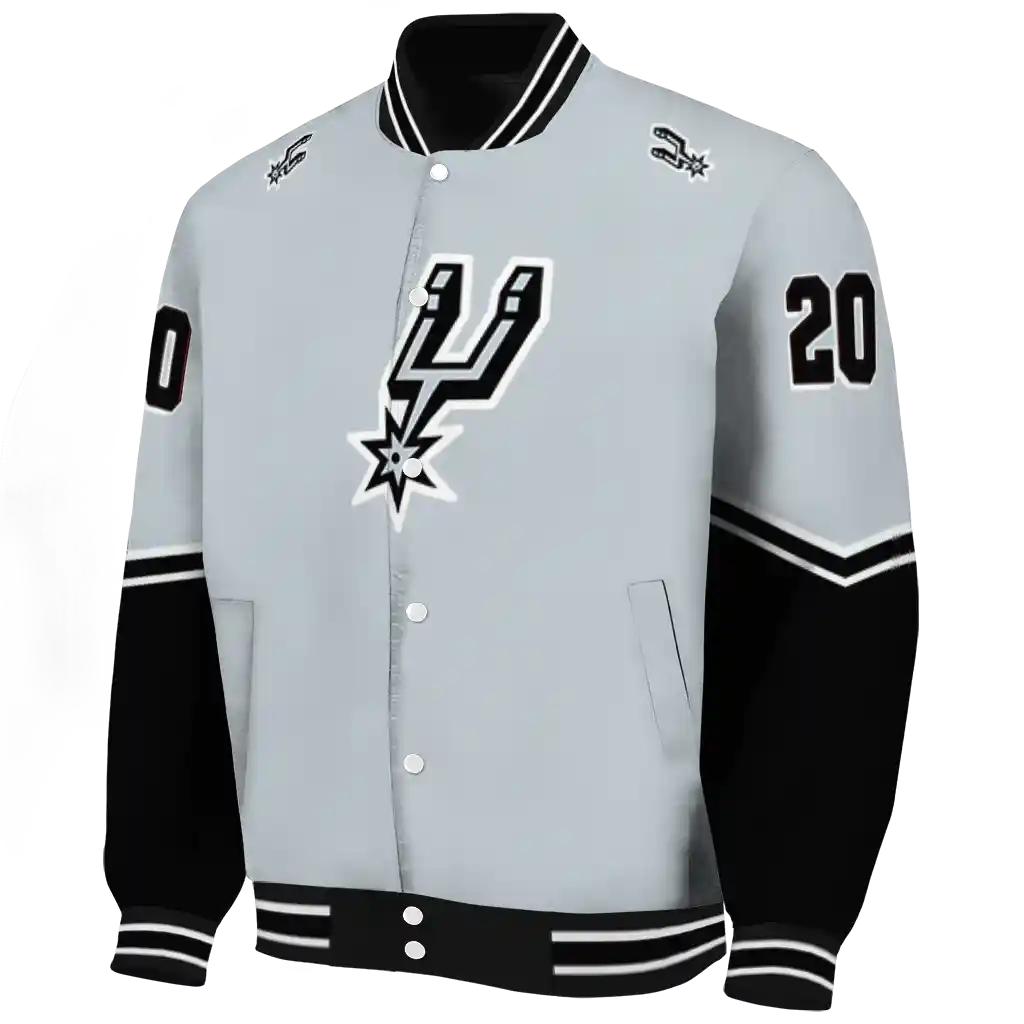 customized san antonio spurs chevron style silver varsity jacket best selling customized san antonio spurs chevron style silver varsity jacket best selling