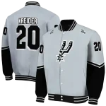 customized san antonio spurs chevron style silver varsity jacket best selling