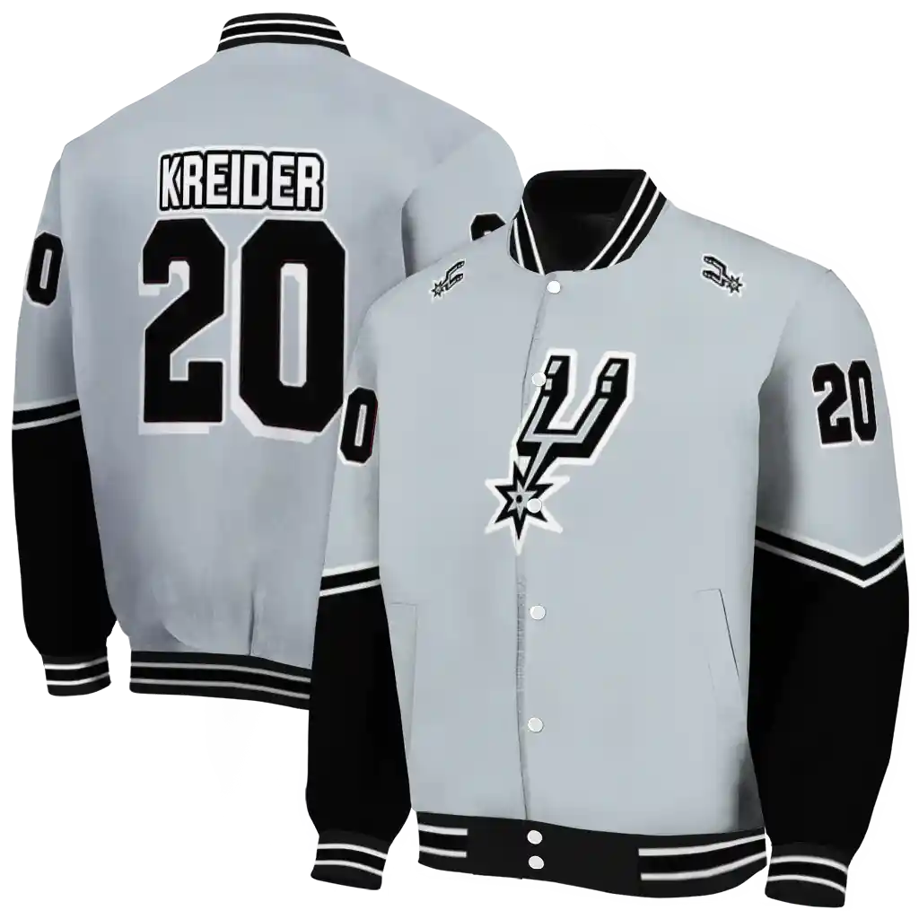 customized san antonio spurs chevron style silver varsity jacket fashion forward customized san antonio spurs chevron style silver varsity jacket fashion forward