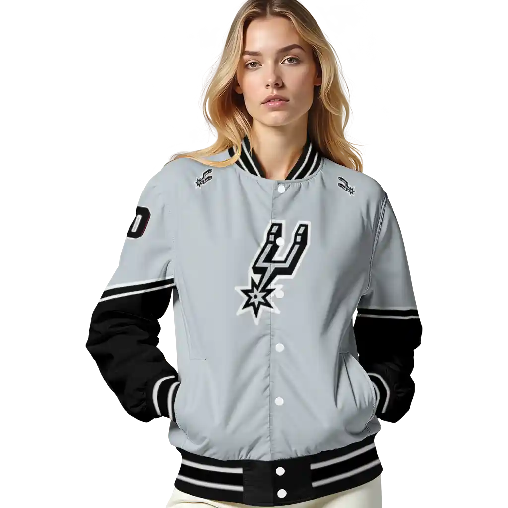customized san antonio spurs chevron style silver varsity jacket latest model customized san antonio spurs chevron style silver varsity jacket latest model