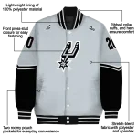 customized san antonio spurs chevron style silver varsity jacket best selling