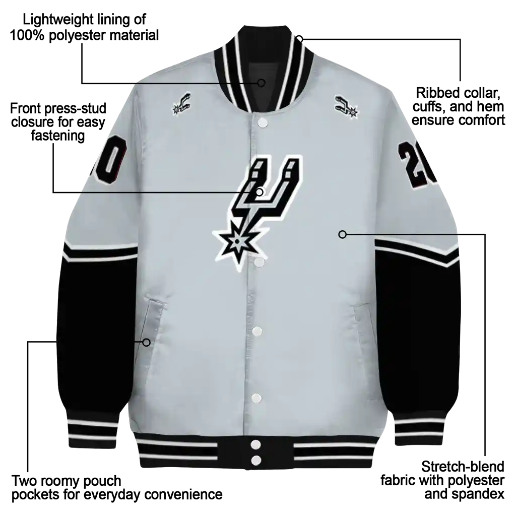 customized san antonio spurs chevron style silver varsity jacket new arrival customized san antonio spurs chevron style silver varsity jacket new arrival