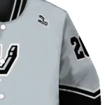 customized san antonio spurs chevron style silver varsity jacket best selling