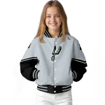 customized san antonio spurs chevron style silver varsity jacket best selling
